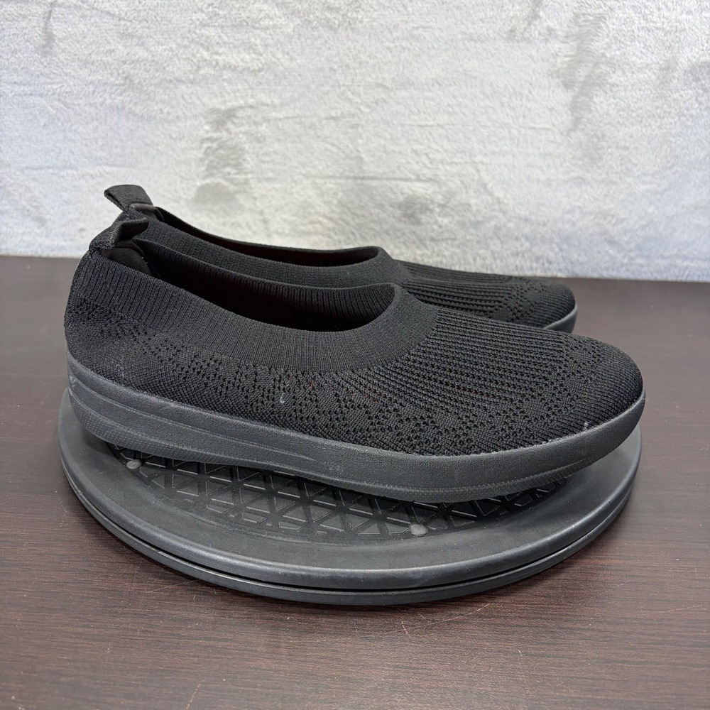 FitFlop Womens Sz 8 Ballet Flats Black Slip On Uberknit Q83-090 Eur 39